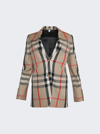 Burberry Check Wool Cotton Jacquard Tailored Jacket In Archive Beige Check