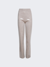 Burberry Sequinned Cashmere Cotton Blend Trousers In Beige Melange