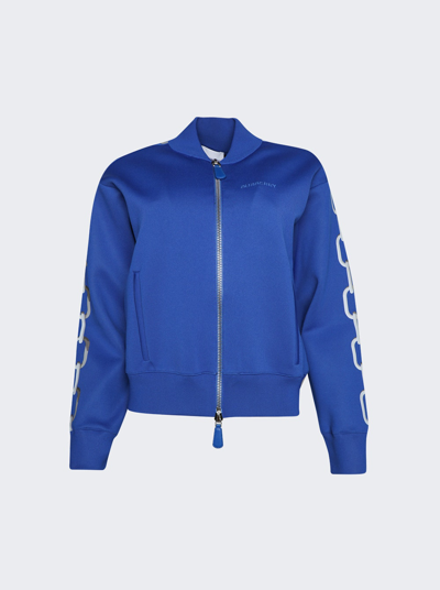 Burberry Chain-print Zipped Track Jacket In Blue