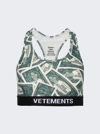 Vetements Million Dollar-print Sports Bra In Green