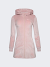 PALM ANGELS CHENILLE HOODED MINI DRESS PINK BUTTER