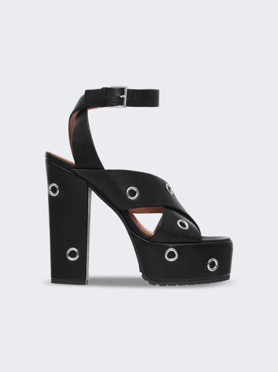 Alaïa Alaia Leather Sandals With Eyelets Women In Black