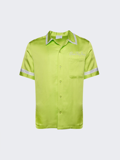 Blue Sky Inn Contrasting-trim Short-sleeve Shirt In Green