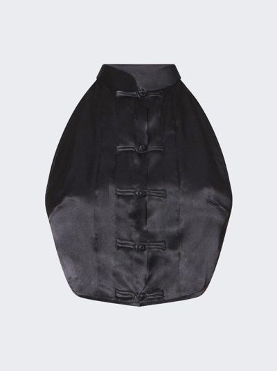 Lisa Von Tang Woman Black Tops In Black Silk