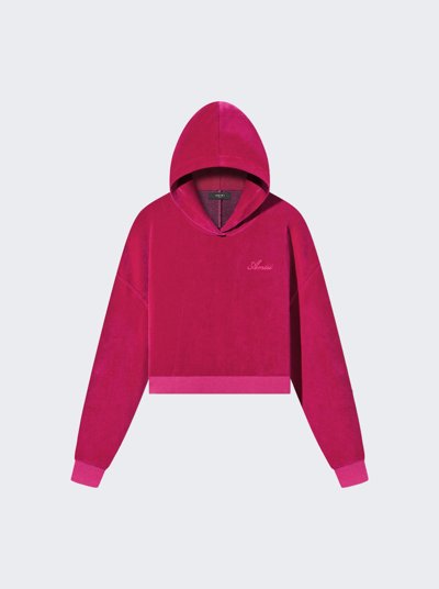 AMIRI CROPPED HOODIE FUCHSIA PINK