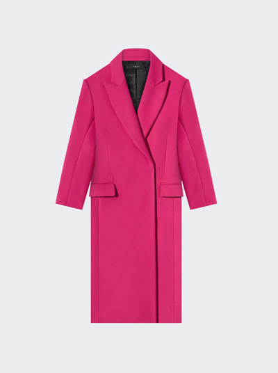 Amiri Long Wool Coat In Pink