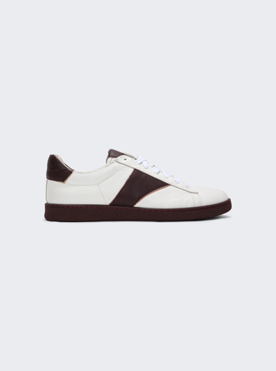 Rhude Court Low Top Sneakers White And Maroon