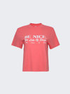 SPORTY AND RICH BE NICE CROPPED T-SHIRT STRAWBERRY
