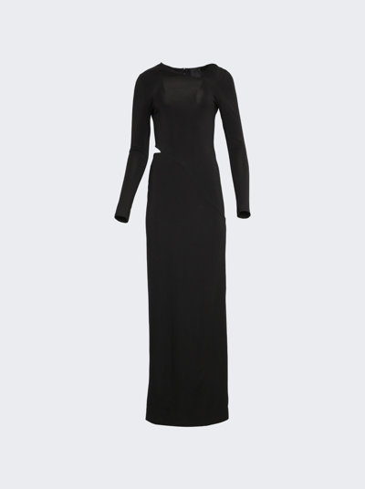 Givenchy Women's Asymmetric Long-sleeve Gown In Black