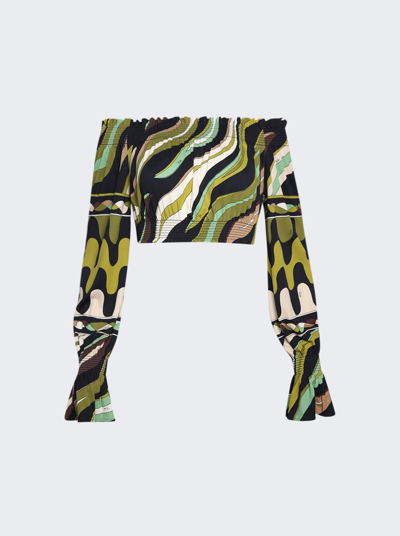 Pucci Long Sleeve Blouse In Multicolor