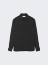 Saint Laurent Shirt In Dotted Silk Crepe De Chine In Black