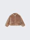 Proenza Schouler White Label Faux-fur Cropped Jacket In Pale Pink