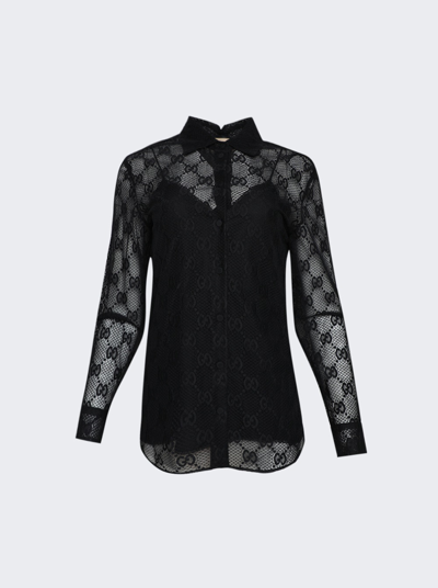 Gucci Sheer Shirt In Black