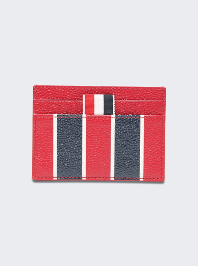 Thom Browne Striped Card Slots Wallet In Red
