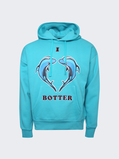 BOTTER DOLPHIN PRINT HOODIE BLUE