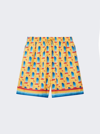 Casablanca Graphic-print Silk Shorts In Multicolor
