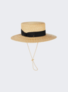 GUCCI STRAW BOATER HAT