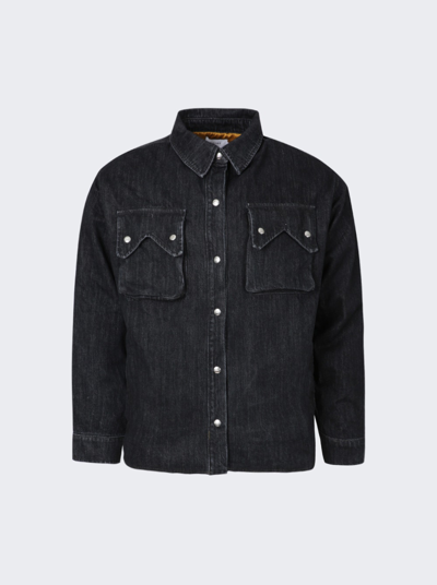 Rhude Denim Overshirt In Black