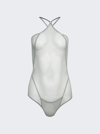 Knwls Halter-neck Leotard With Binding Details Sage Green