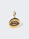 Rosa De La Cruz Champagne Diamond Lips Medallion 18mm In 18k Gold