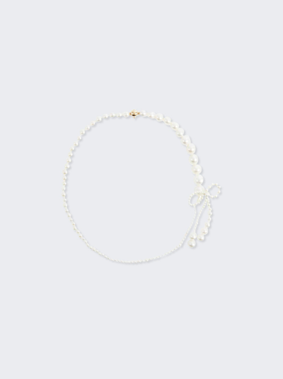 Sophie Bille Brahe Peggy Rosette 14k Yellow Gold Pearl Necklace