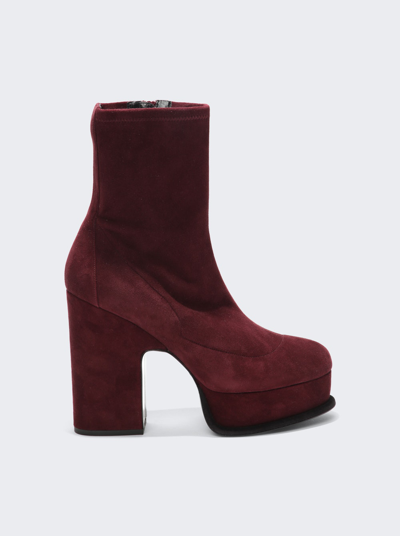 Pierre Hardy Tina Heeled Ankle Boot In Burgundy