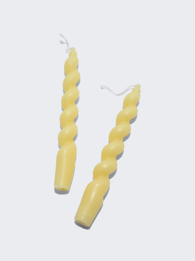 Ririku Wave Candle In Pale Yellow