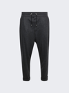 BALMAIN DRAWSTRING FLANNEL PANTS DARK GREY