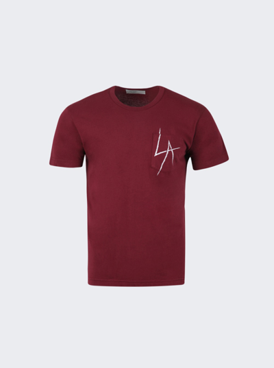 Local Authority La Slash Pocket Tee In Crimson