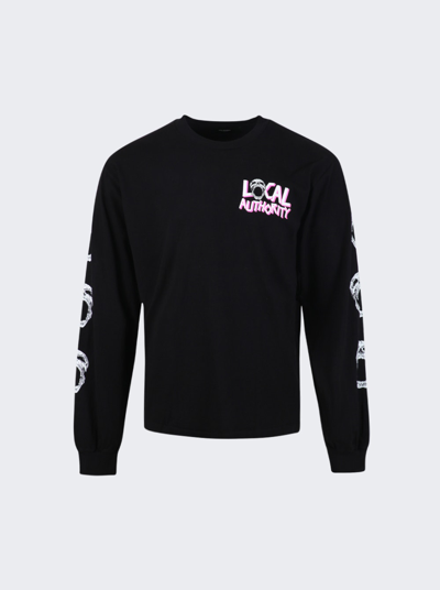 Local Authority Skull Tour Long Sleeve Shop Tee In Black