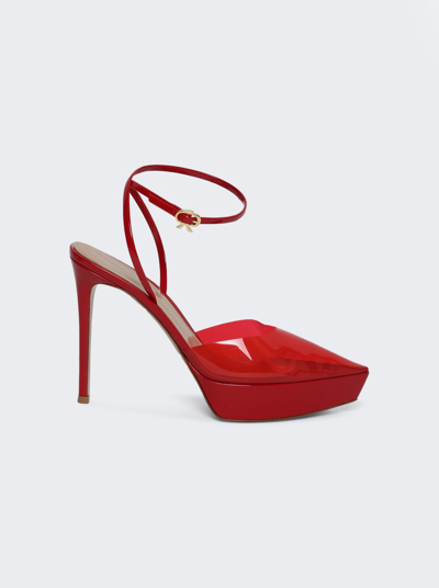 Gianvito Rossi Pointed Toe Flatform Pump In Tabasco Red