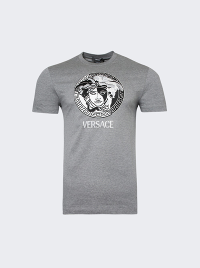 Versace Medusa Logo T-shirt In Medium Grey