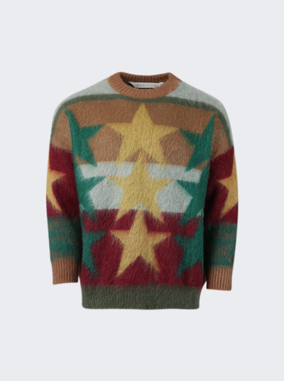 Palm Angels Stars Sweater In Beige