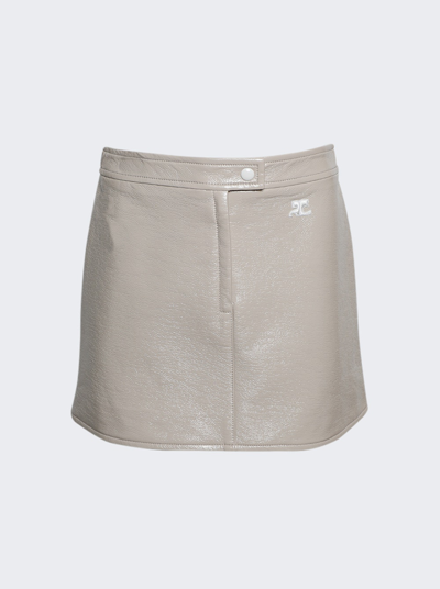 Courrã¨ges Vinyl Mini Skirt In Mastic Grey