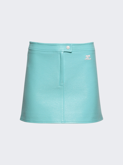 Courrã¨ges Vinyl Skirt Reedition In Turquoise