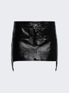 Courrèges Vinyl Suspenders Mini Skirt In Black