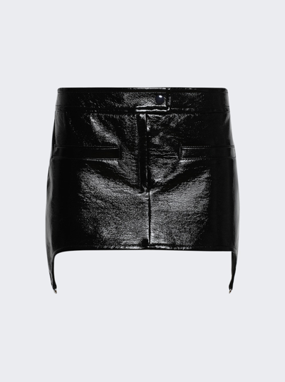 Courrã¨ges Vinyl Suspenders Mini Skirt In Black