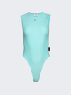 Courrèges Tech Jersey Twist Bodysuit In Turquoise