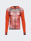 Y/project Orange Jean Paul Gaultier Edition Trompe L'oeil Ruffle Cardigan Long Sleeve T-shirt