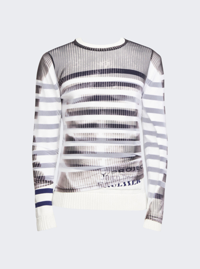 Y/project X Jean Paul Gaultier Mariniã¨re Sweater With Mesh Cover White And Black