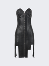 NATASHA ZINKO LEATHER CORSET CONE DRESS