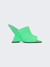 Attico 105mm Cheope Suede Wedge Mules In Green