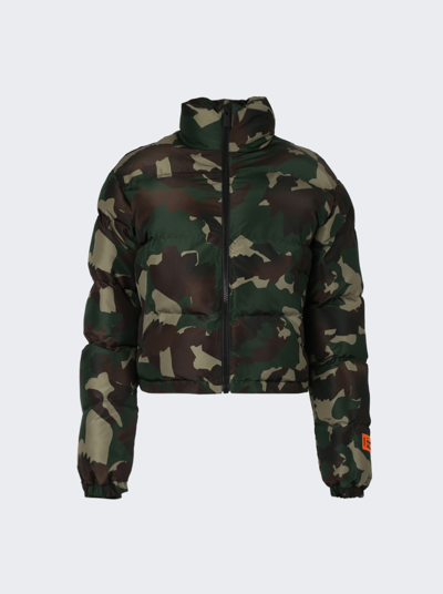 Heron Preston Camouflage-print Puffer Jacket In Camo Green
