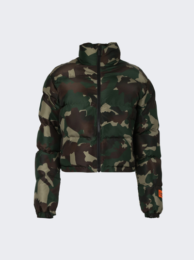 Heron Preston Women's Nylon Camo Puffer Jacket In Green