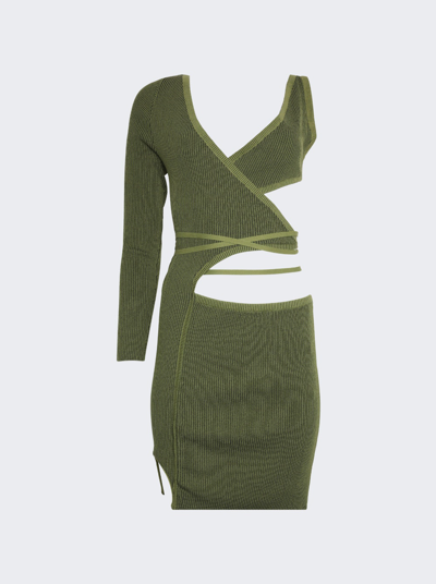 Ester Manas Short Asymmetric Wrap Knit In Forrest