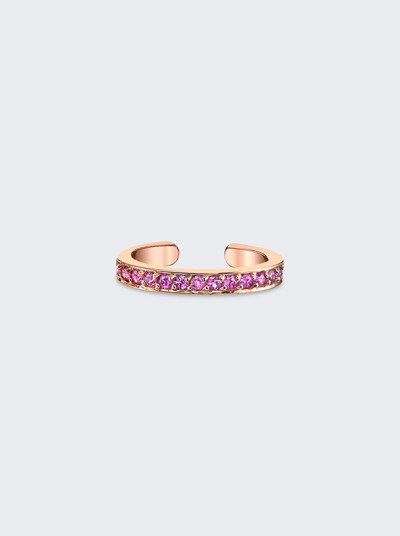Anita Ko Single Row Pink Sapphires Ear Cuff In 18k Rose Gold