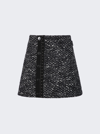 Moncler Tweed Buttoned Mini-skirt In Black