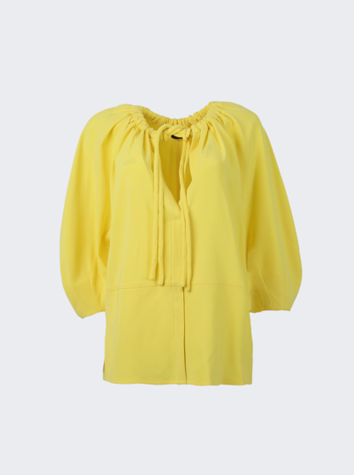 Proenza Schouler Matte Crepe V-neck Top In Yellow