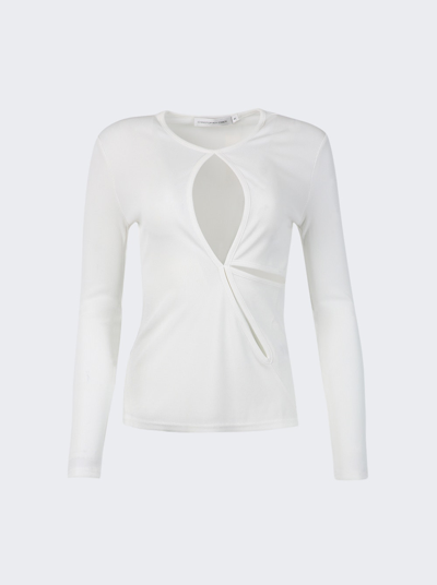 Christopher Esber Anglaise Long Sleeve Top In White