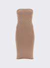 Alexander Wang Hotfix Midi Dress In Crystal Nylon In Beige